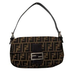 Fendi Zucca Mamma Bucket Hobo Shoulder Bag Brown
